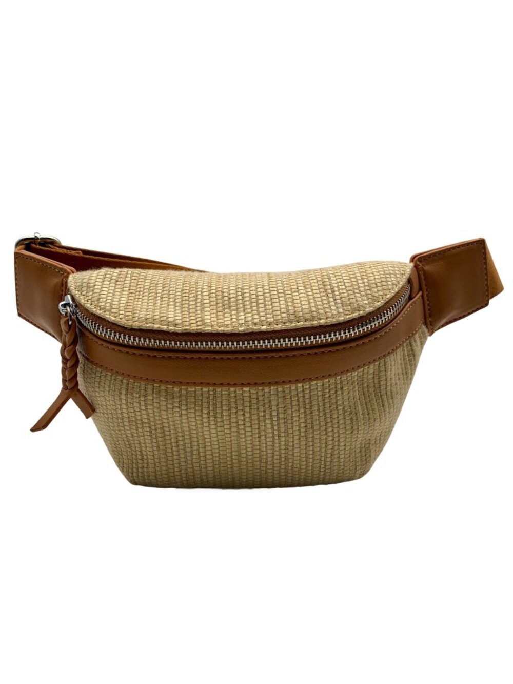 MMs Brands Beige and Brown Crossbody Belt Bag
